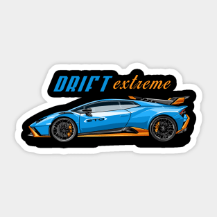 Drift blue Sports Cars Sticker